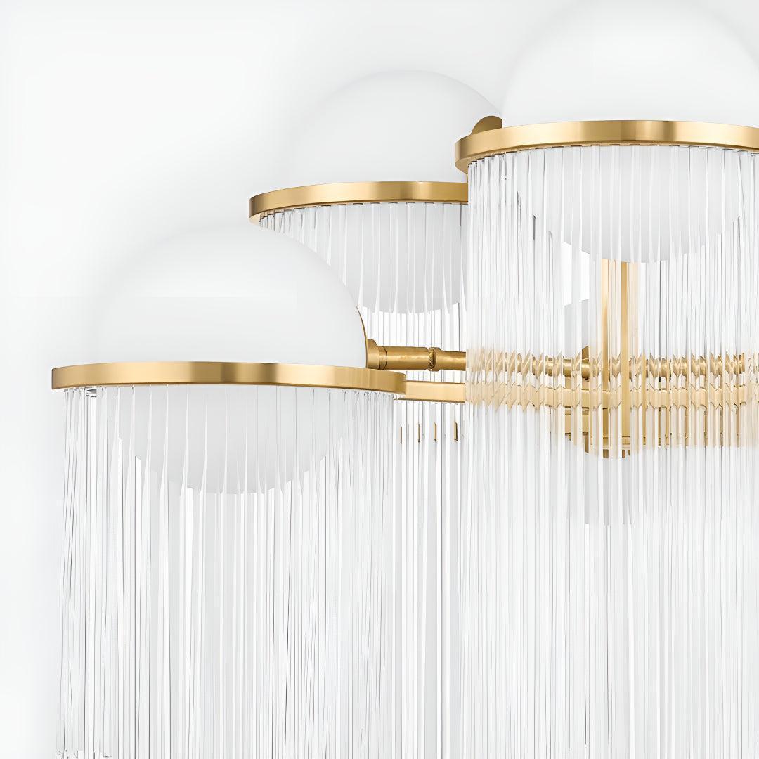 12 Light Art Deco Crystal Chandelier With Cascading Rods