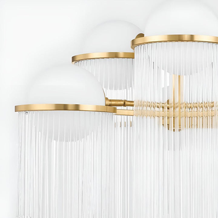 12 Light Art Deco Crystal Chandelier With Cascading Rods