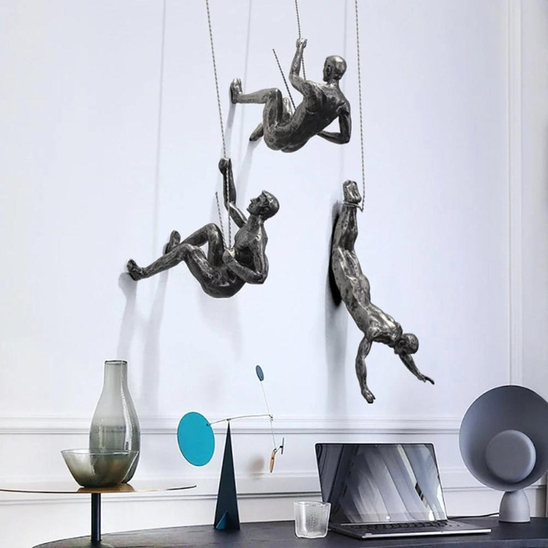 3D Climbing Man Wall Sculpture For Home Interior Decor