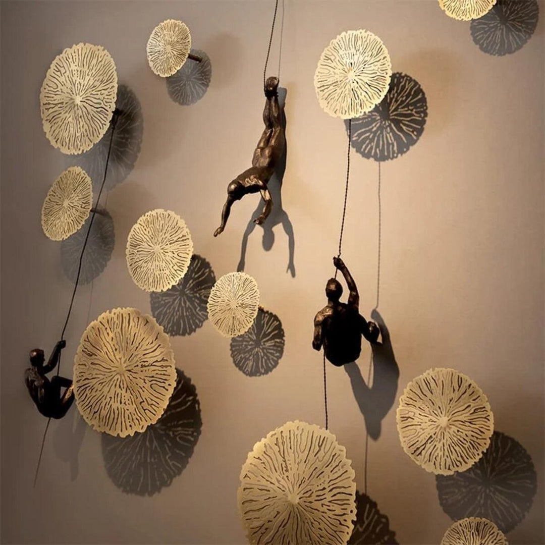 3D Climbing Man Wall Sculpture For Home Interior Decor