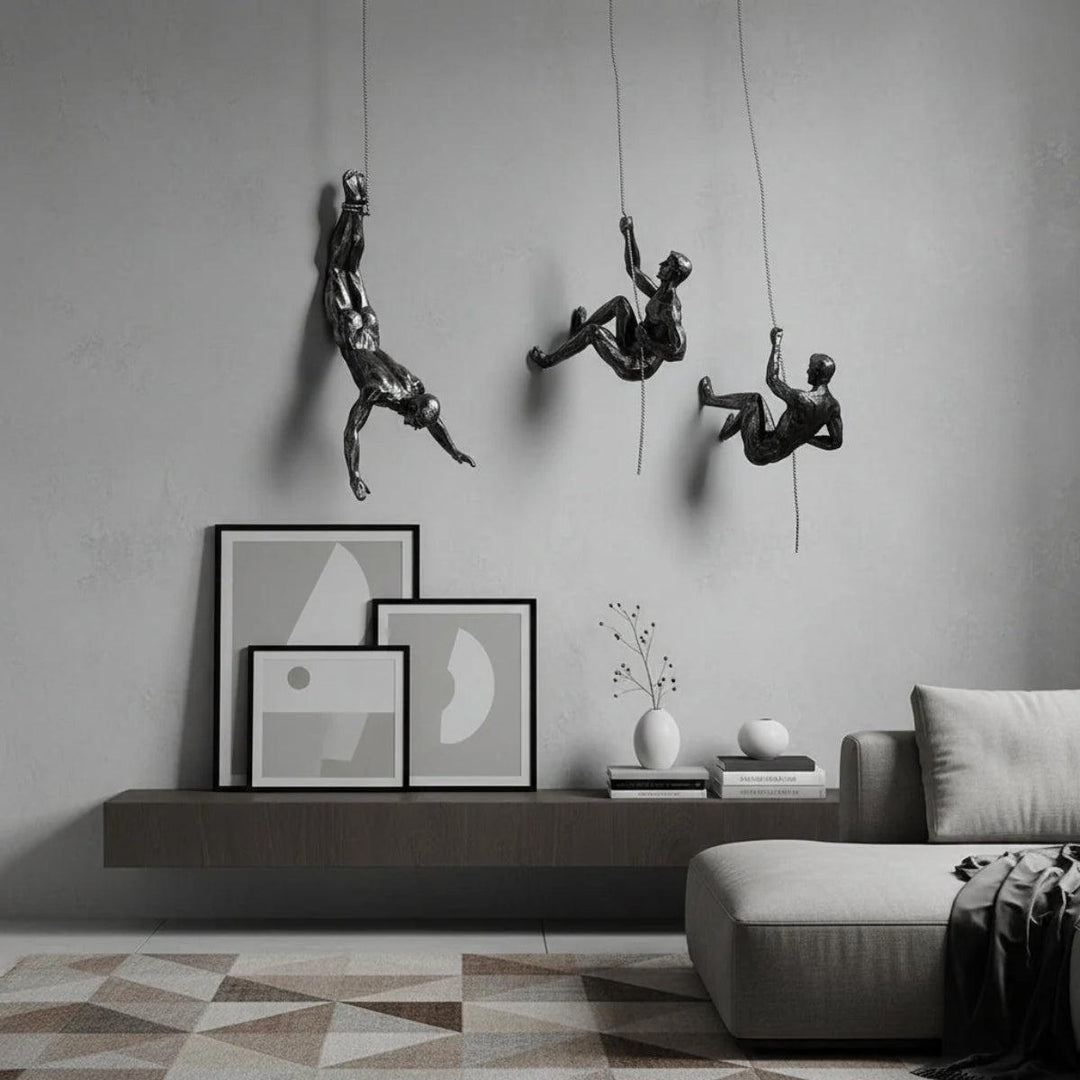 3D Climbing Man Wall Sculpture For Home Interior Decor