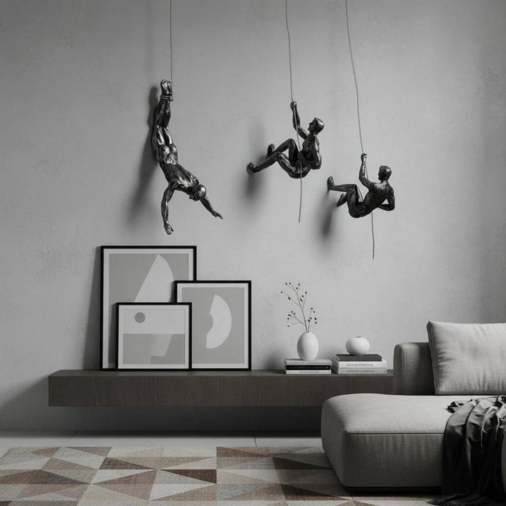3D Climbing Man Wall Sculpture For Home Interior Decor
