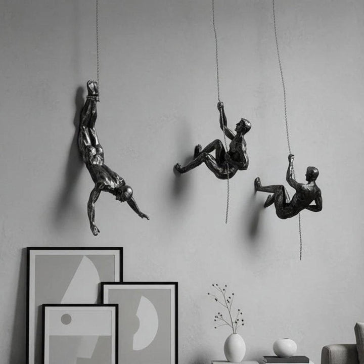 3D Climbing Man Wall Sculpture For Home Interior Decor