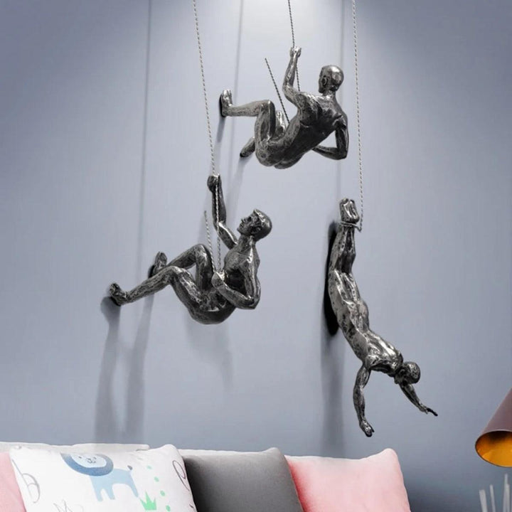 3D Climbing Man Wall Sculpture For Home Interior Decor