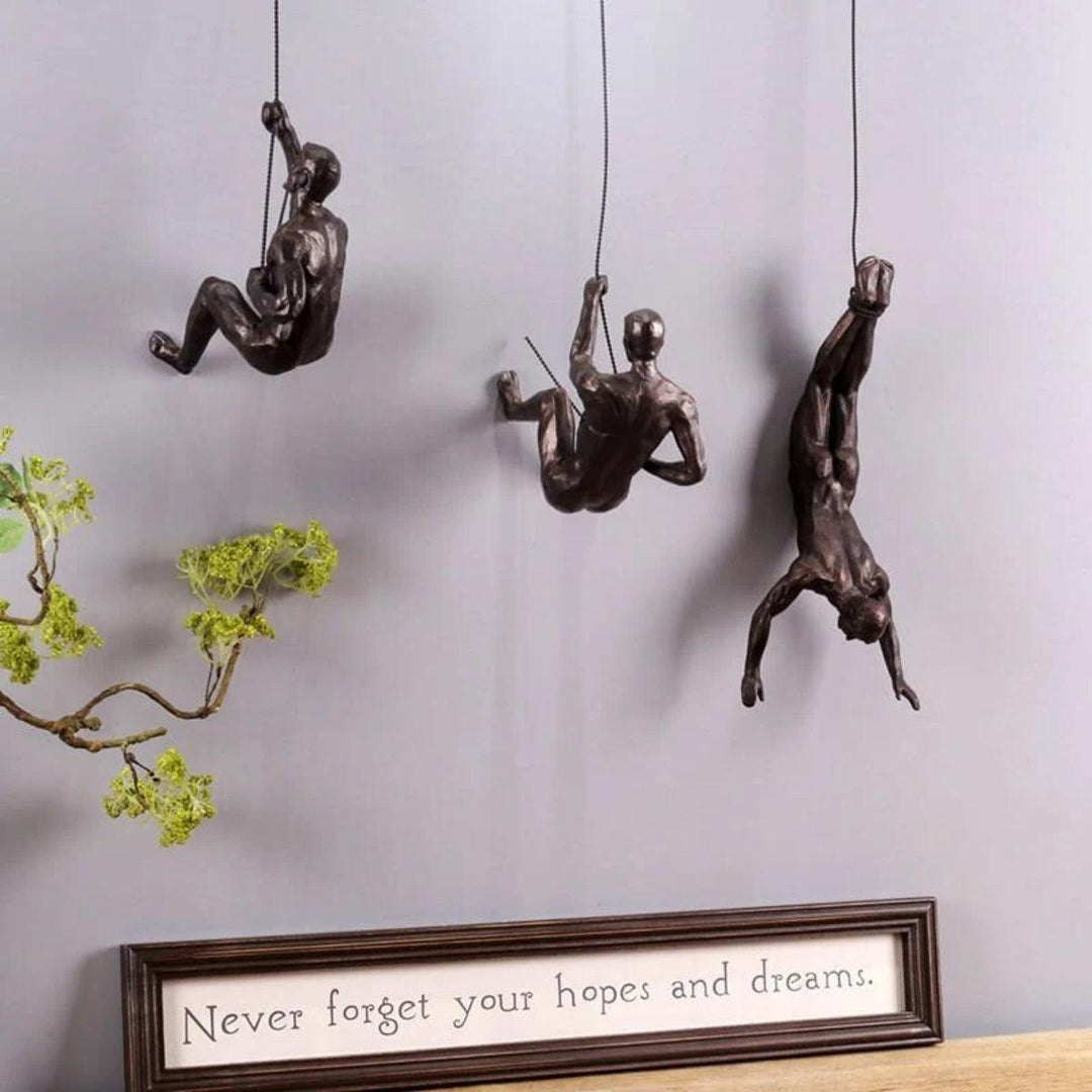 3D Climbing Man Wall Sculpture For Home Interior Decor