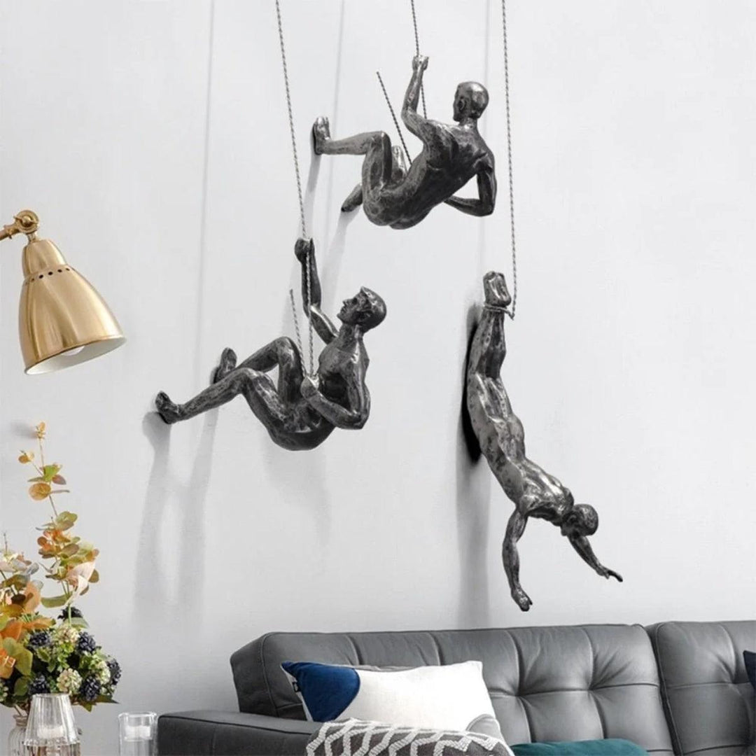 3D Climbing Man Wall Sculpture For Home Interior Decor
