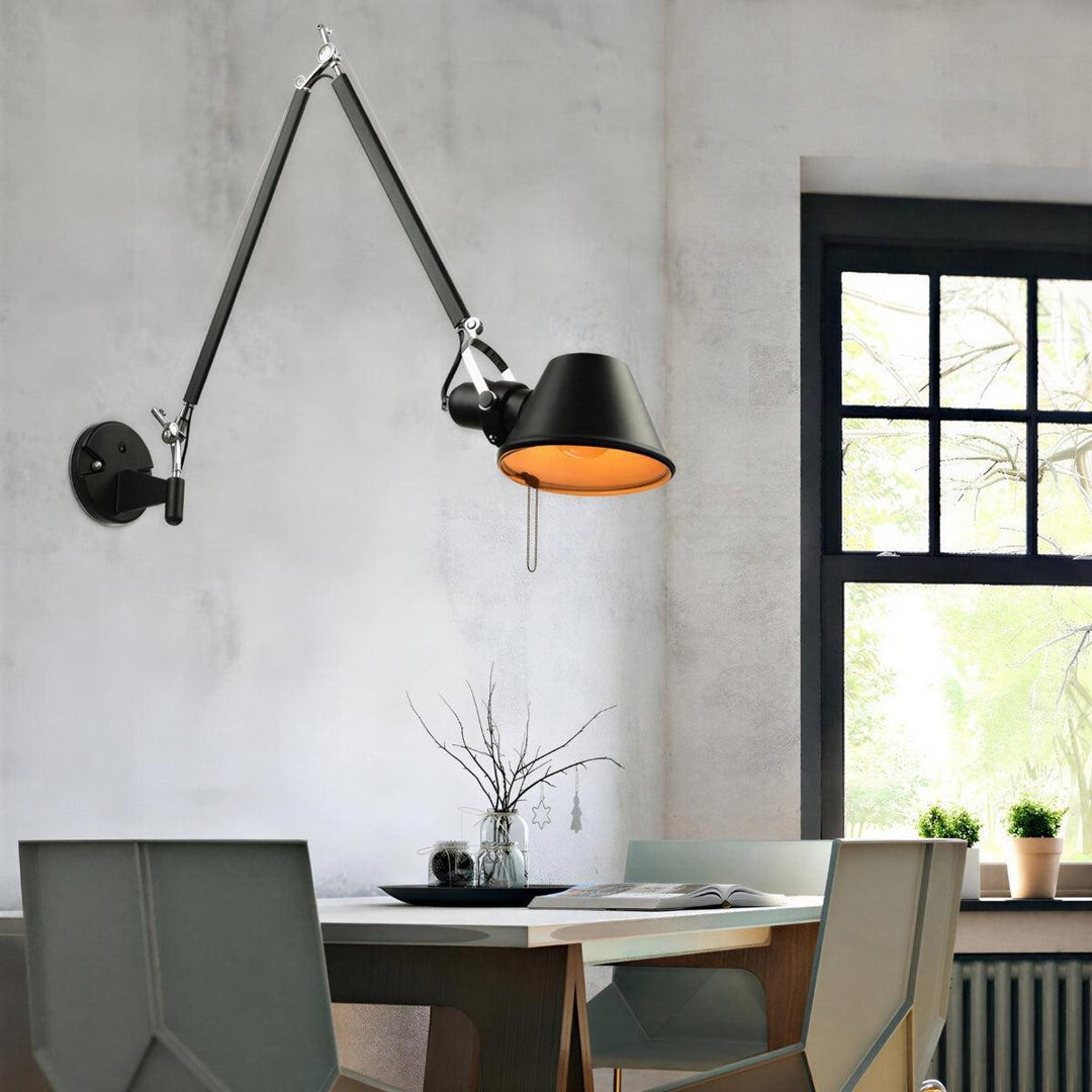 Adjustable Wall Sconce Light With Long Swivelling Arm