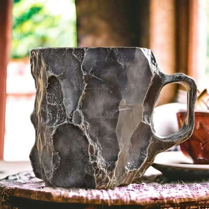Aesthetic Crystal Styled Coffee Cup With Textured Geode Pattern