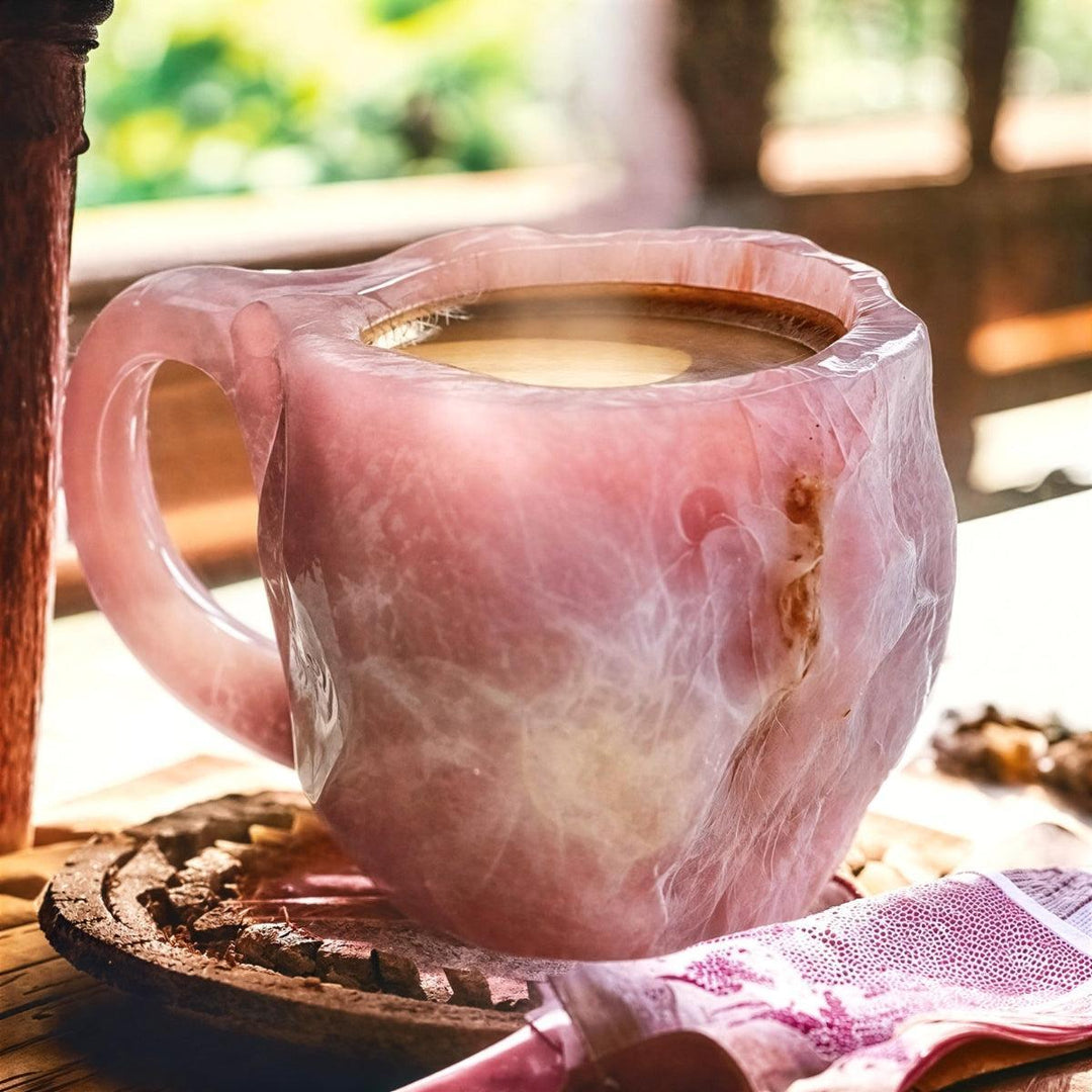 Aesthetic Crystal Styled Coffee Cup With Textured Geode Pattern