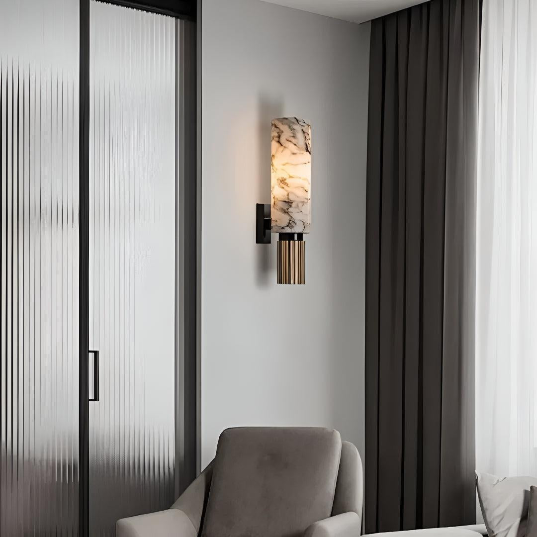 Alabaster Marble Wall Light With Gentle Glow For Ambient Lighting