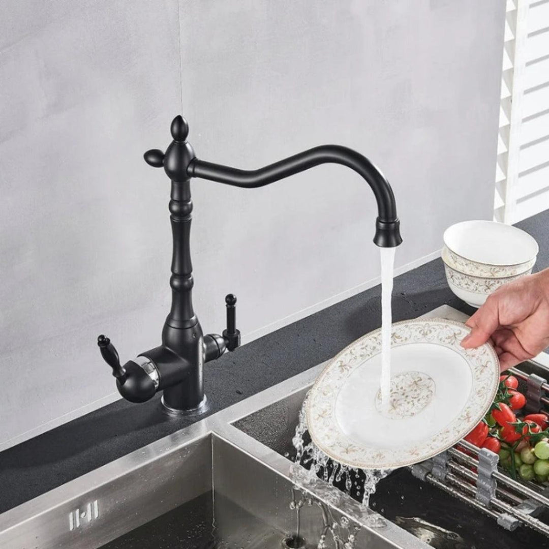 Antique Kitchen Mixer Tap With Water Filter And Swivel Spout