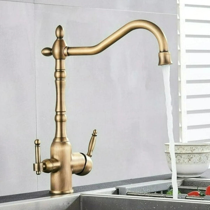 Antique Kitchen Mixer Tap With Water Filter And Swivel Spout