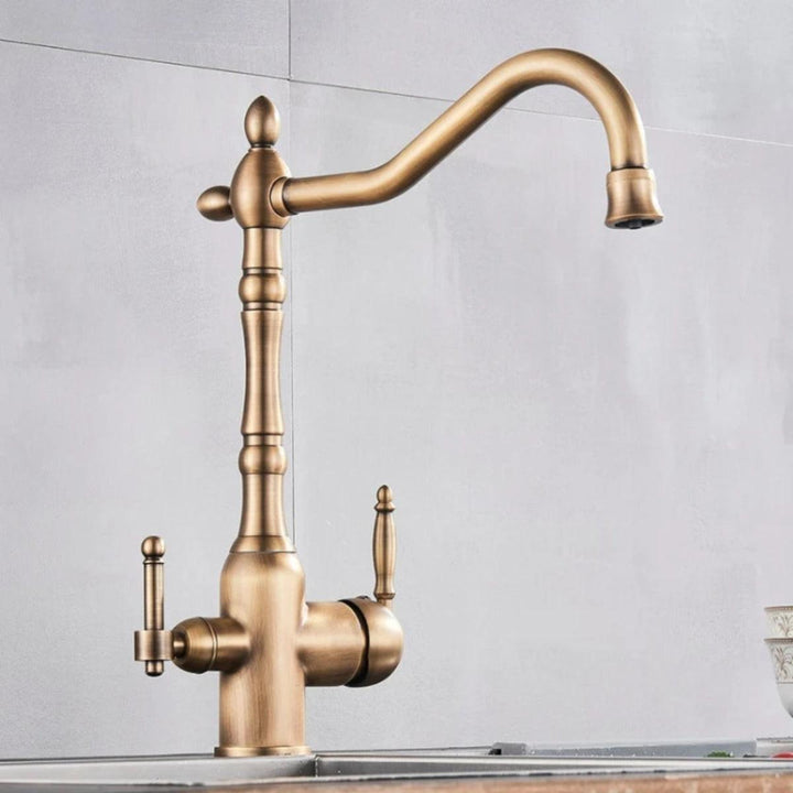 Antique Kitchen Mixer Tap With Water Filter And Swivel Spout