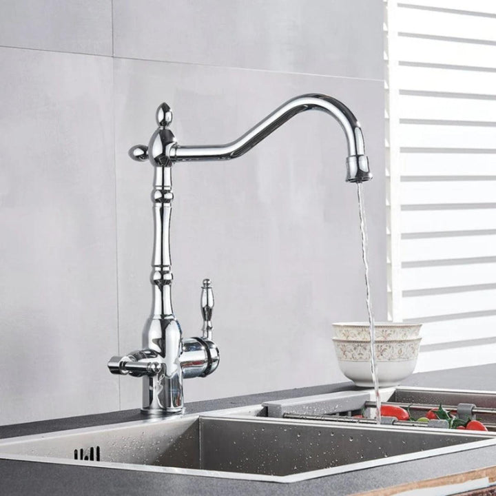 Antique Kitchen Mixer Tap With Water Filter And Swivel Spout