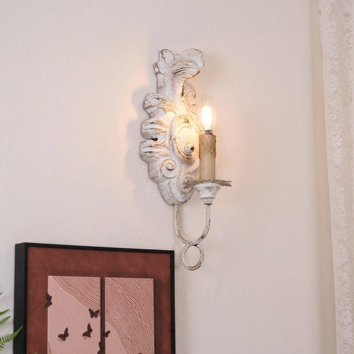 Antique Vintage Wall Sconce Light With French Inspired Candlestick
