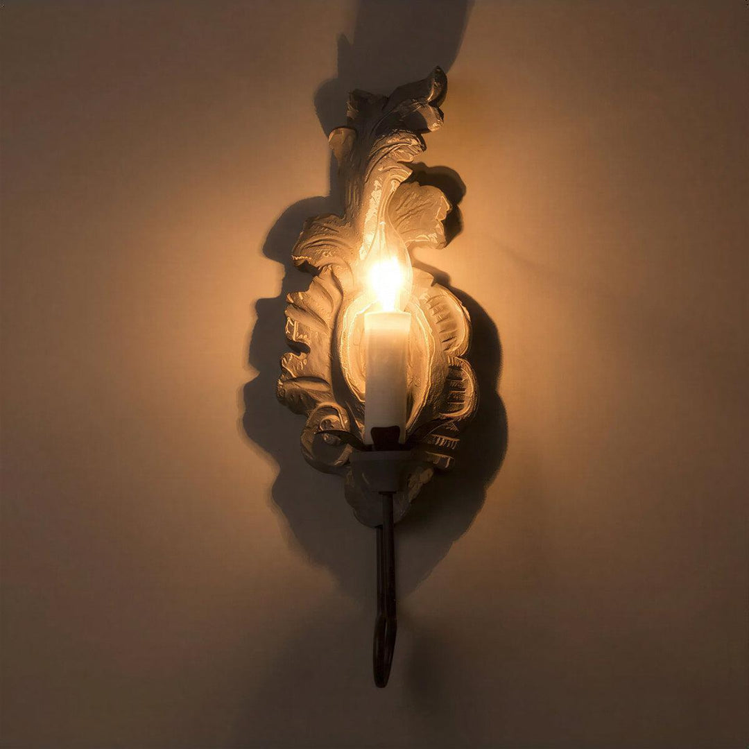 Antique Vintage Wall Sconce Light With French Inspired Candlestick
