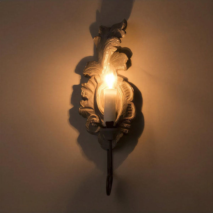 Antique Vintage Wall Sconce Light With French Inspired Candlestick