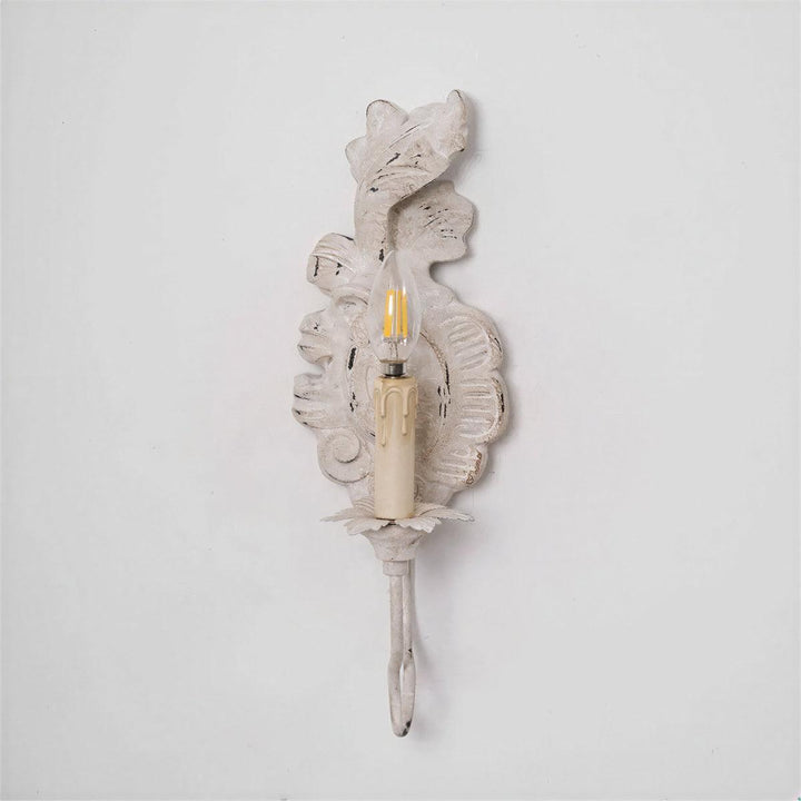 Antique Vintage Wall Sconce Light With French Inspired Candlestick