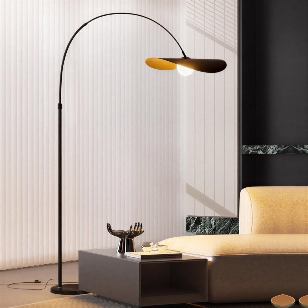Arc Floor Lamp With Mid Century Japanese Minimalist Style