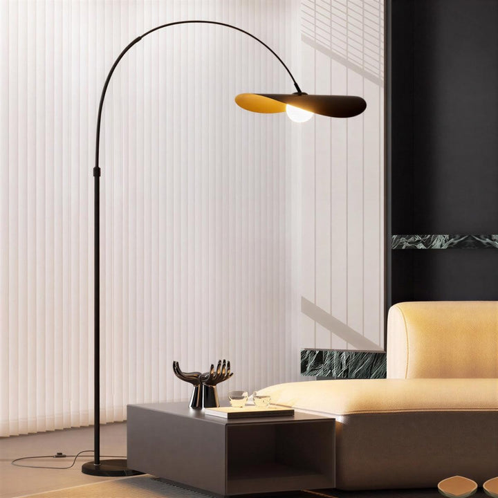 Arc Floor Lamp With Mid Century Japanese Minimalist Style