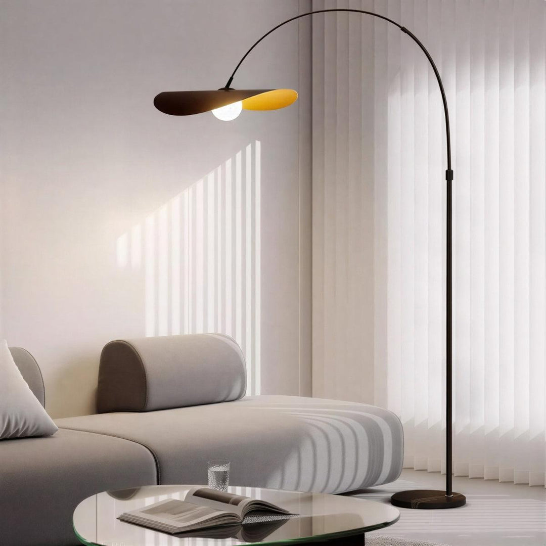 Arc Floor Lamp With Mid Century Japanese Minimalist Style