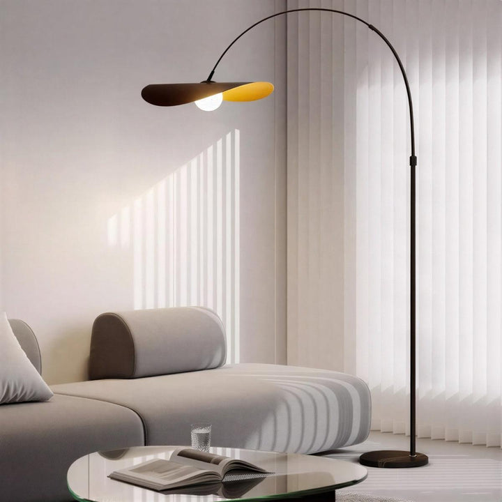 Arc Floor Lamp With Mid Century Japanese Minimalist Style