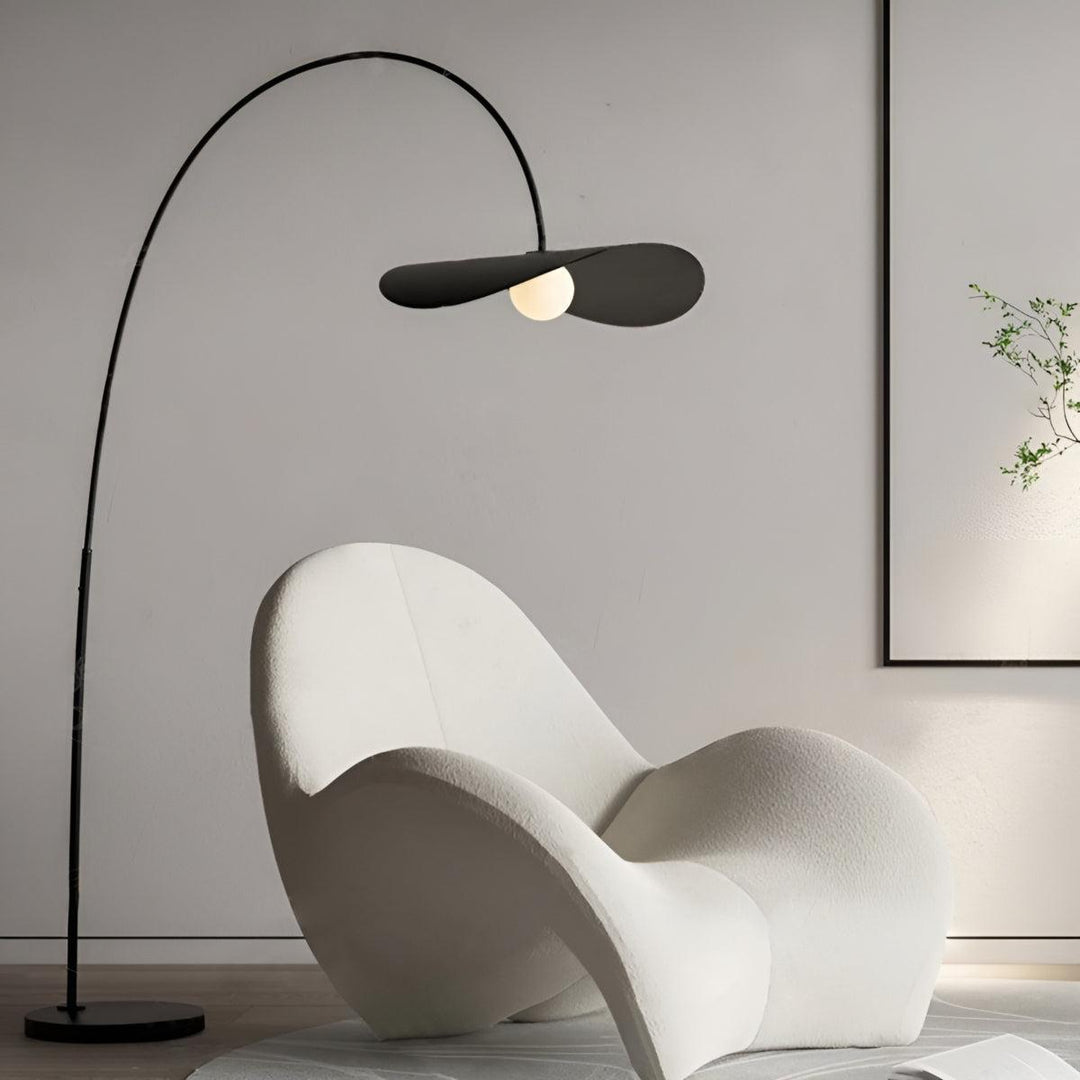 Arc Floor Lamp With Mid Century Japanese Minimalist Style