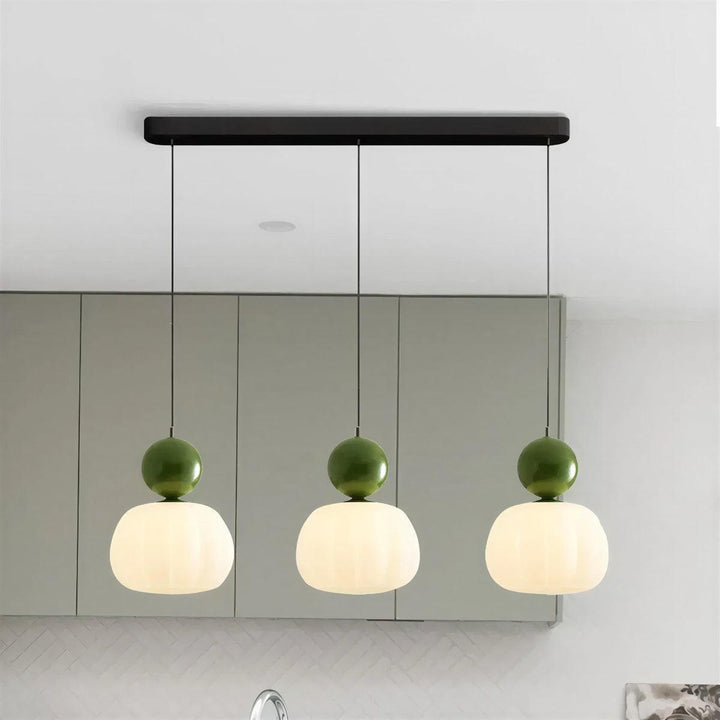 Art Deco Styled Hanging Pendant Light With Cream Coloured Shade