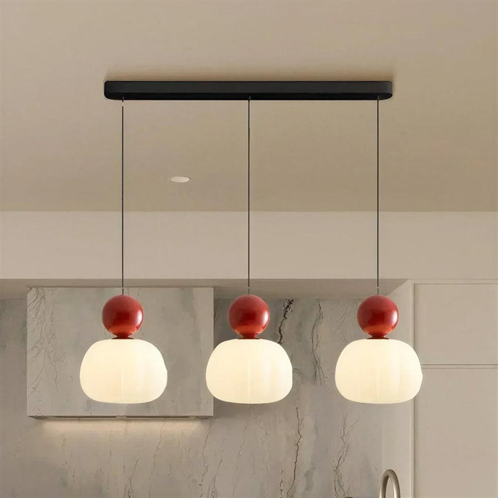 Art Deco Styled Hanging Pendant Light With Cream Coloured Shade