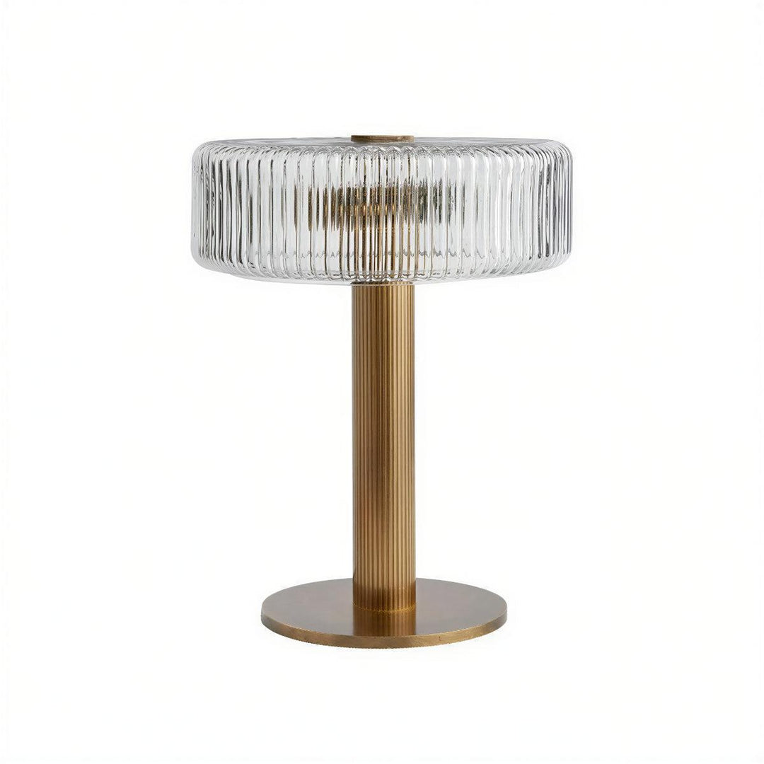 Art Deco Table Lamp With Fluted Glass Architectural Design