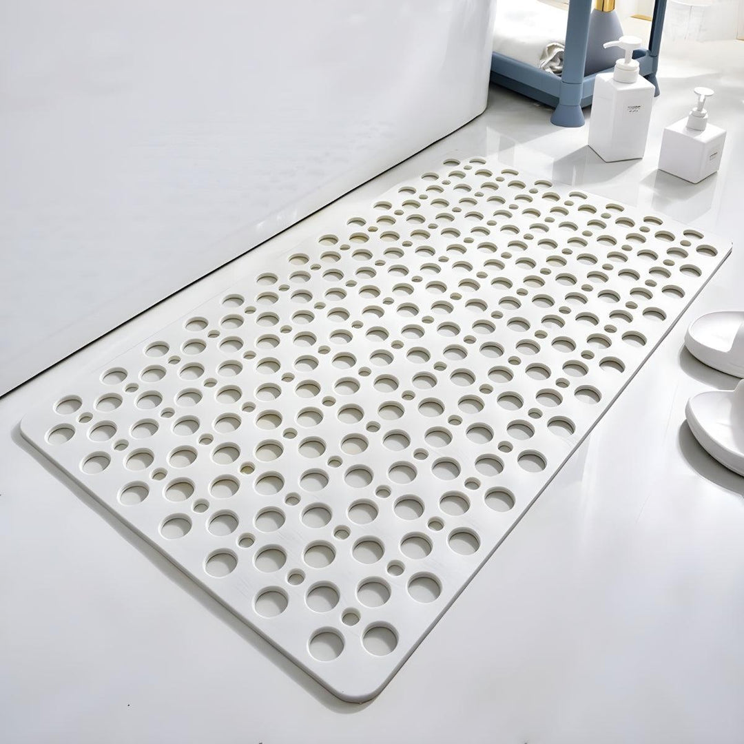 Bathroom Bath Mat With Non Slip Suction Cups And Quick Drying Drainage