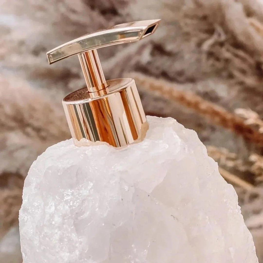 Bathroom Hand Soap Dispenser With Natural Crystal Gemstone Design