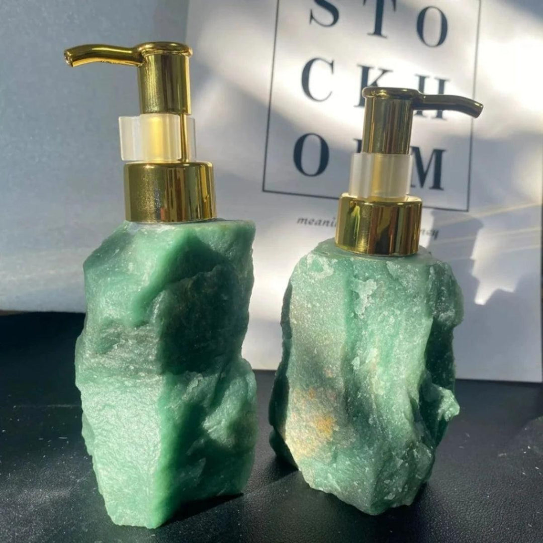 Bathroom Hand Soap Dispenser With Natural Crystal Gemstone Design