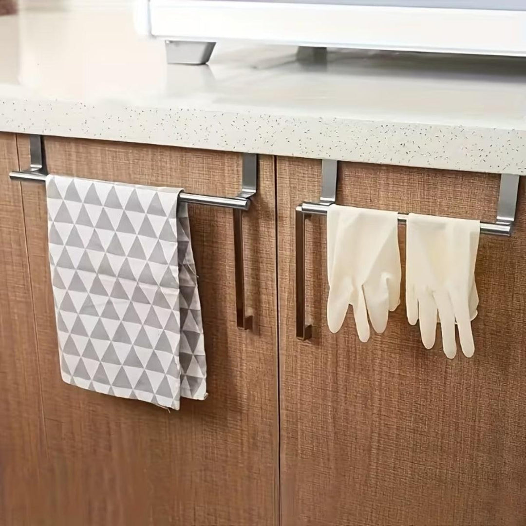 Bathroom Towel Rail And Over Door Hanger For Cabinet Storage Organising