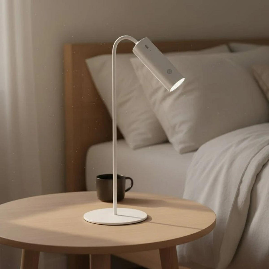 Battery Operated Table Lamp With Adjustable Slim Head Reading Light