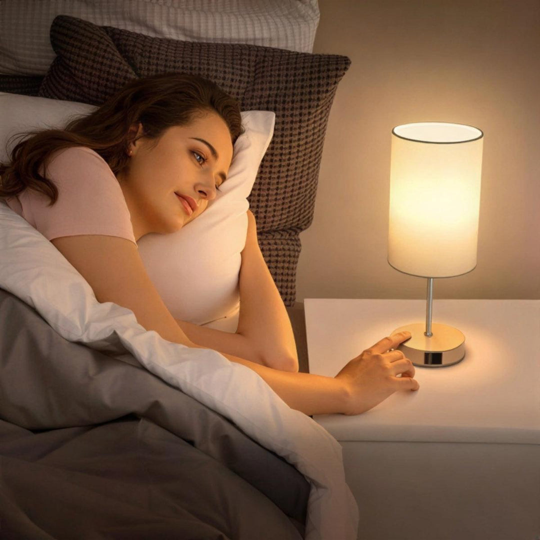 Bedside Table Lamp With Charging Ports And Dimmable Lighting With Touch Control