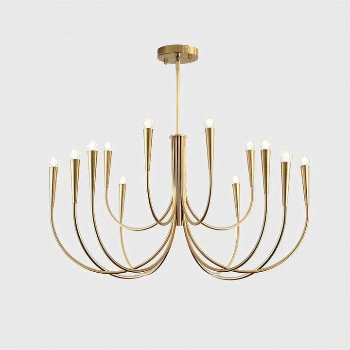 Chandelier Hanging Light With Stylish Vintage Swoop Arm Curves