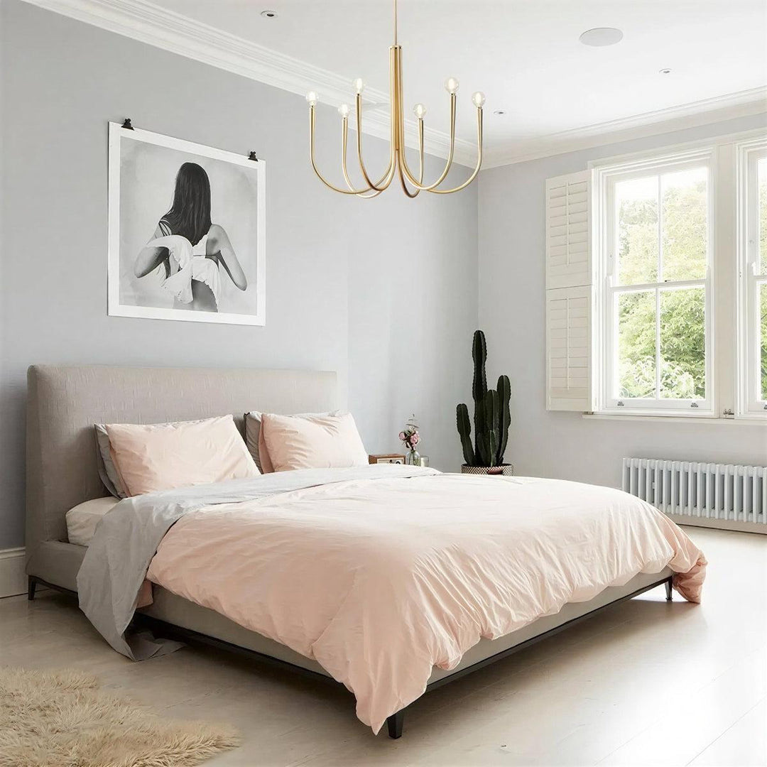 Chandelier Hanging Light With Stylish Vintage Swoop Arm Curves