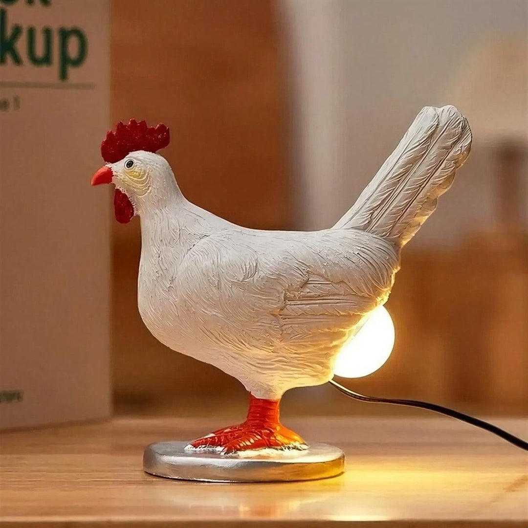 Chicken Styled Table Lamp With Egg Light