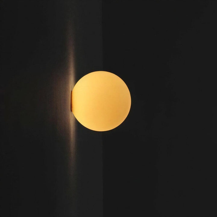 Circular Wall Light Sconce With Modern White Milk Glass
