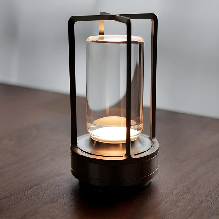 Clear Crystal Table Lamp With Rechargeable Battery And Touch Sensor