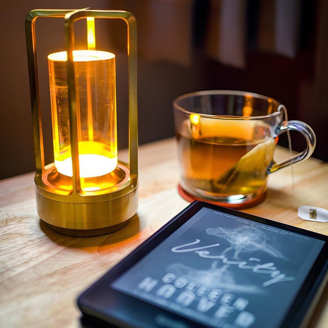Clear Crystal Table Lamp With Rechargeable Battery And Touch Sensor