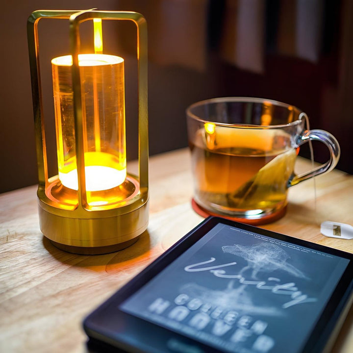 Clear Crystal Table Lamp With Rechargeable Battery And Touch Sensor