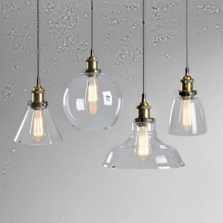 Clear Glass Industrial Pendant Hanging Light