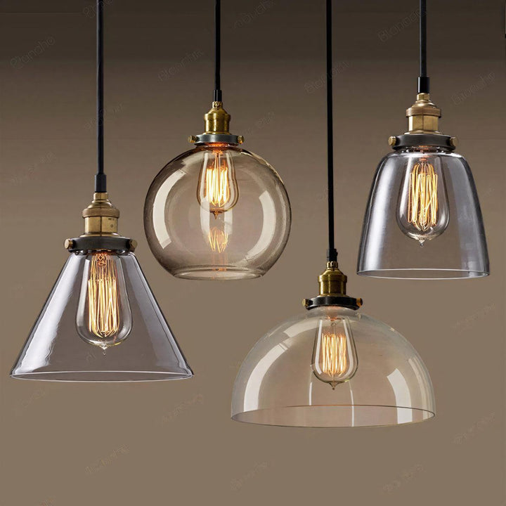 Clear Glass Industrial Pendant Hanging Light