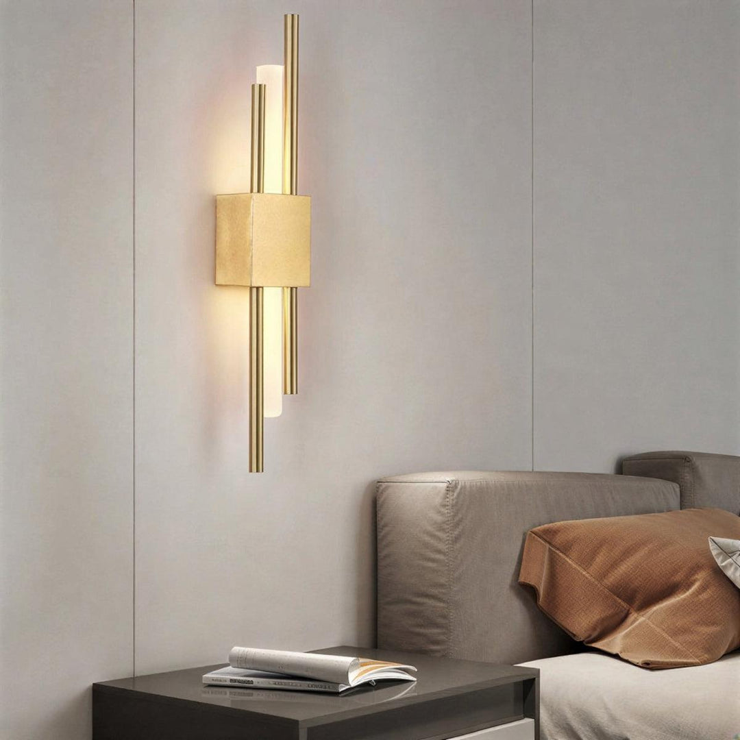 Contemporary Bedside Wall Sconce Light With Vertical Decorative Illumination