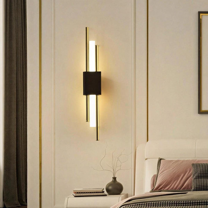 Contemporary Bedside Wall Sconce Light With Vertical Decorative Illumination