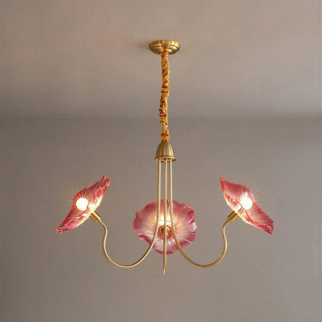 Contemporary Pendant Chandelier Light With Modern Lotus Leaf Shape