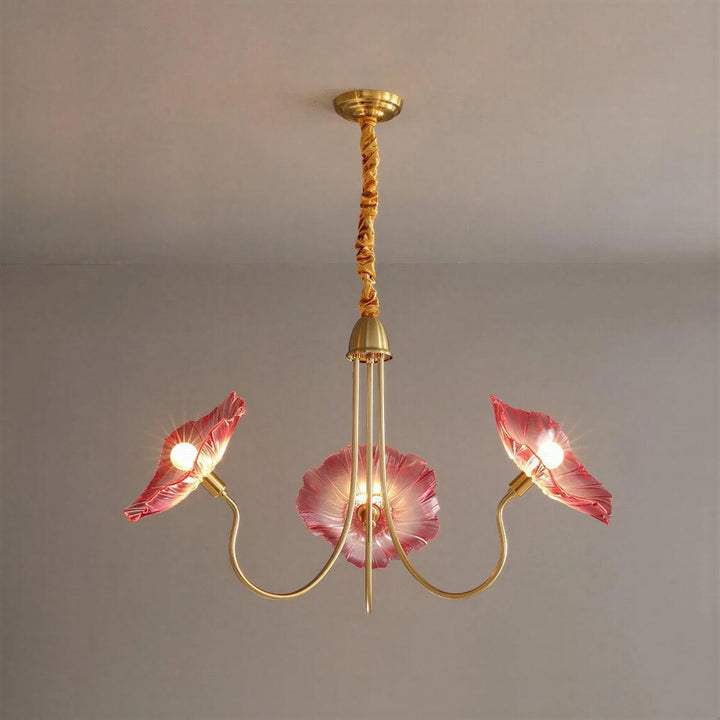 Contemporary Pendant Chandelier Light With Modern Lotus Leaf Shape