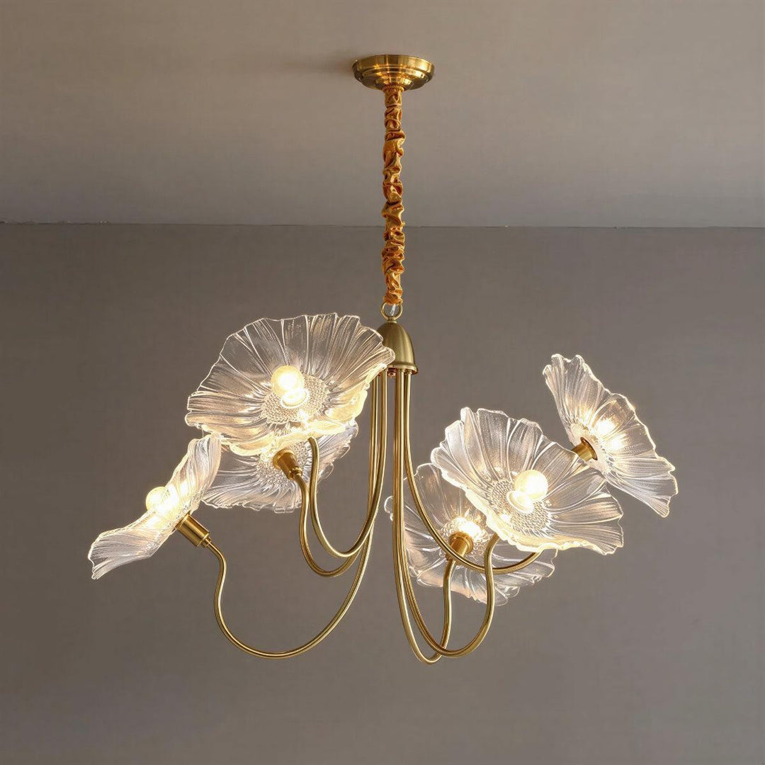 Contemporary Pendant Chandelier Light With Modern Lotus Leaf Shape